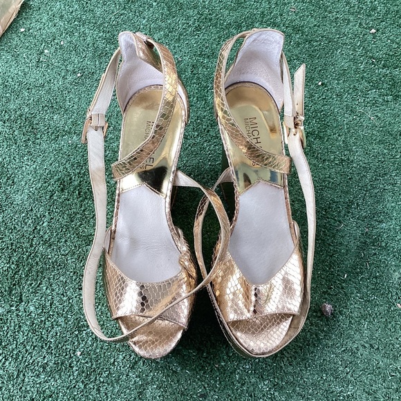 Micheal Kors gold wedges. Sized at 7.5 - Picture 2 of 2